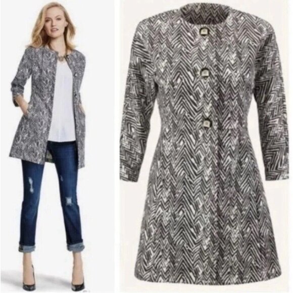 CAbi Women's Small Zigzag Ponte Ponte Coat Blazer Boho Classic Chic Career Fall - Picture 1 of 15